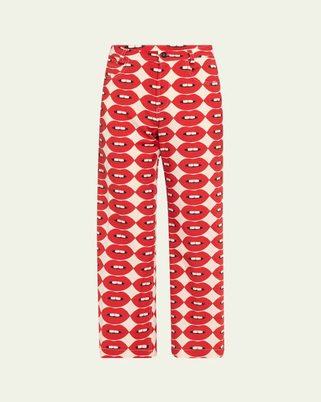 French Kissing In The Usa Cropped Wide Leg Pants